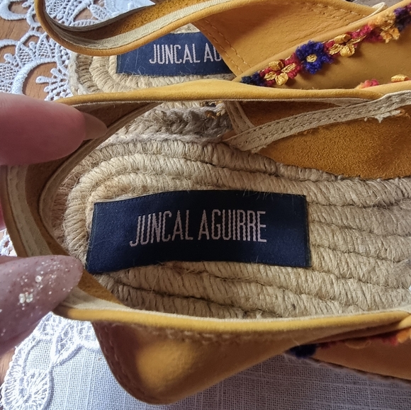 Juncal Aguirre Yellow Espadrilles Slingback Shoes Made Spain - Picture 7 of 12